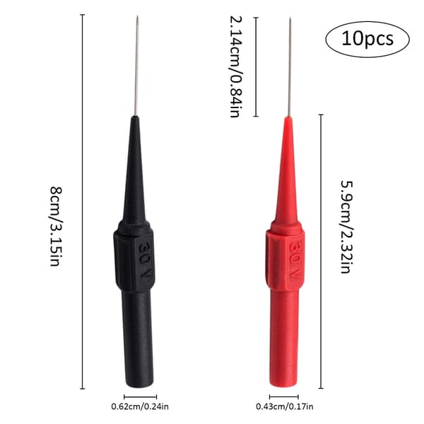 Multimeter Test Pin ProbeDiagnostisk Isolasjon Wire Piercing Tester Nål