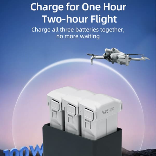 100W Intelligent Flight Batteriladestasjon for Mini 3/4 Droner