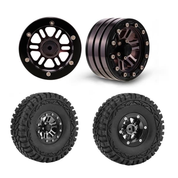 4 stk/sæt Crawler RC Dæk Holdbar 112 mm Metal Fælg Egnet til Rc 1/10