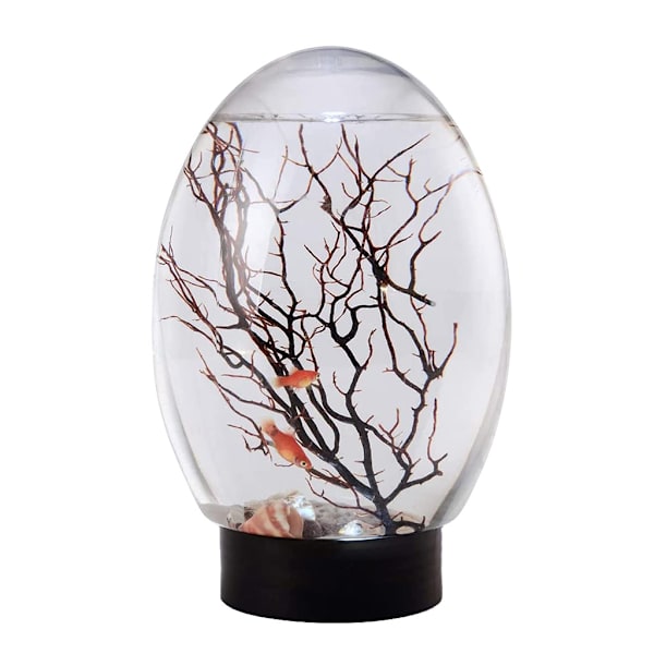360 Desktop Aquarium Kit Nyhedsdesign med LED-base til børn/fiskeelskere Ingen grund til at skifte vand/foder
