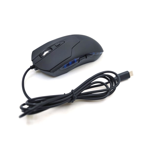 Typ C trådbunden mus Optisk spel USB C mus Blå RGB-ljus för bärbar dator