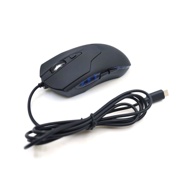 Type C Wired Mouse Optisk Gaming USB C Mus Blå RGB-lys til bærbar pc