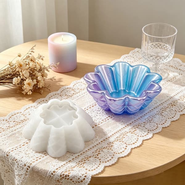 Stor og liten bølget silikonform for DIY-skåler