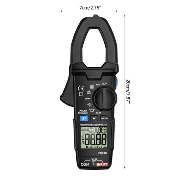 Opgraderet digitalt tangmeter højpræcisionsmultimeter med LCD-baggrundsbelysning NCV