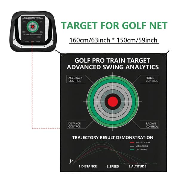 Golfövningsduk för svingrepetition och precisionsträning