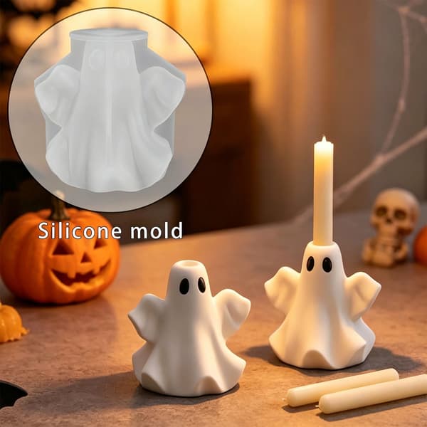 Halloween Spøkelsesaktig Silikon Lysestakeformer For Å Lage Lysestaker