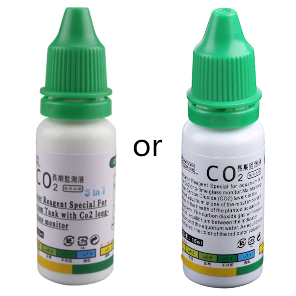 15ml Akvarium CO2 Indikator Solution Monitor Fluid Glas Carbon Dioxide Checker Fisk til tankplanter Levetilstand Væske Tester