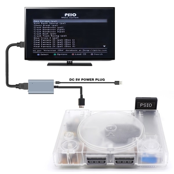 PSIO Optical Drive Emulator Clone-version för PS1 Thick Machine Game Console Optical Drive Emulator med 3D- printed case