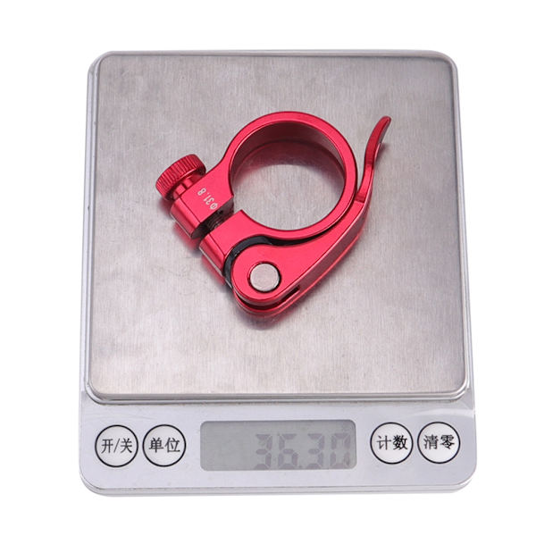 Cykelstolpsklämma i aluminiumlegering, sadelklämma, sadelstolpsklämma, cykelsadelslås Red