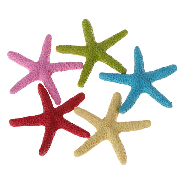 5 stykker Aquarium Starfish Fisk til Tank Dekoration Sæt Kunstig Resin Seastar