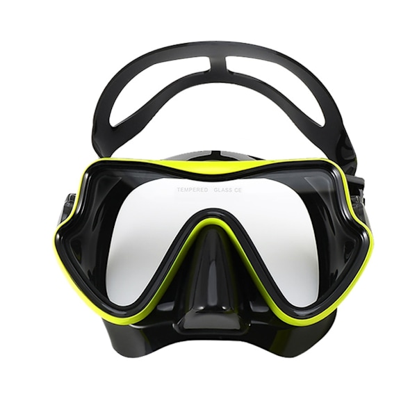 Scuba Snorkel Maske Silikone Skørt Snorkling Maske Anti-Fog Svømmebriller Yellow frame black