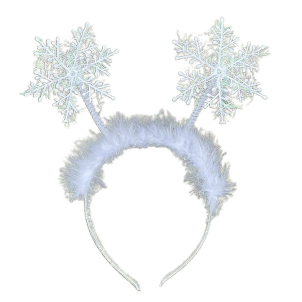 Christmas Feather Pannband Nyhet Snowflake Hårband för Creative Photo Prop