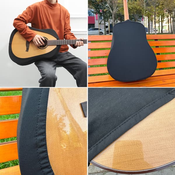 Svart Gitarr Dammskydd Portabelt Ärmskydd Musik Gitarr Skyddande Överdrag