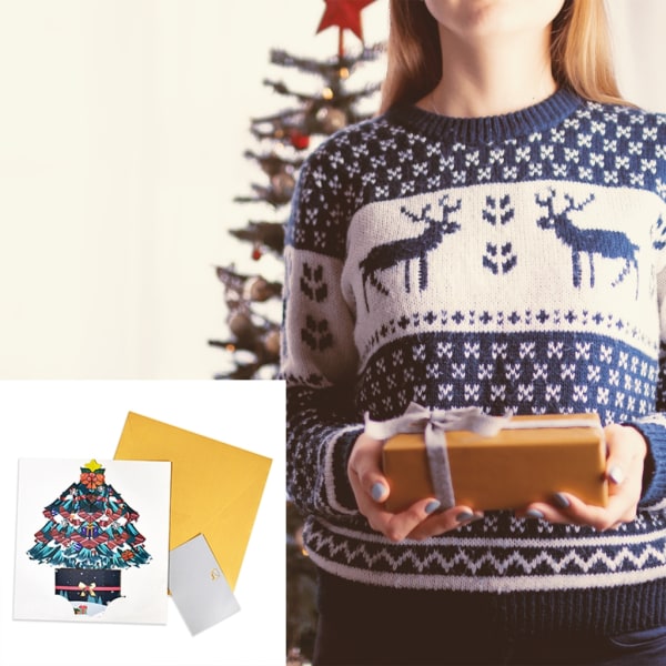 Festlig julsamling 3D gratulationskort med välsignelsemeddelande Gör-det-själv-presentkort för festliga firanden Tillbehör null - 1