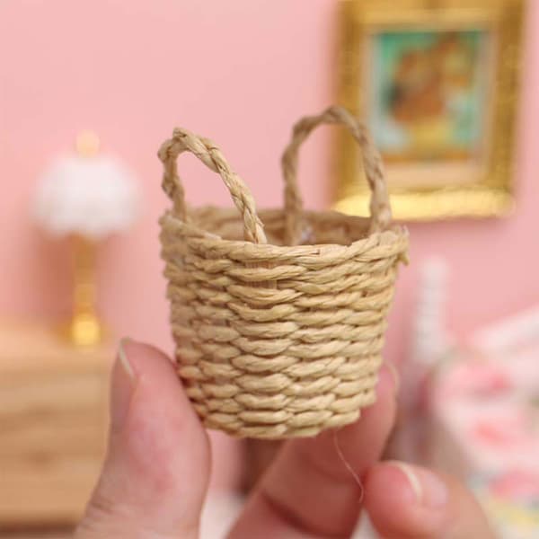 1/12 Dukkehus Tilbehør Mini Frugtkurv Model Møbel Legetøj DIY Hus Tilbehør