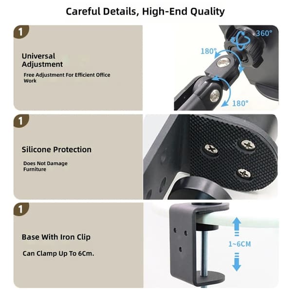 Ergonomisk tablet-holder til 4 til 13,9 tommer enheder i aluminiumskonstruktion