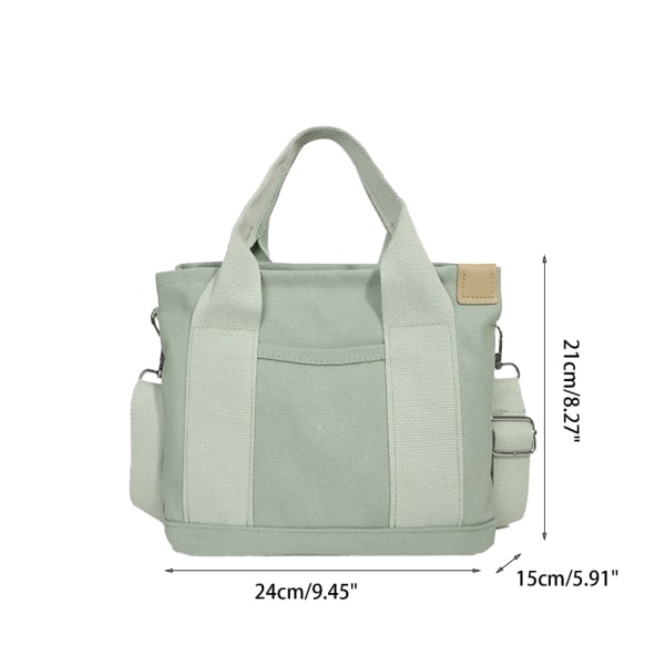 Harajuku axelväskor för kvinnor Handväskor med stor kapacitet Crossbody tygväska Light Green