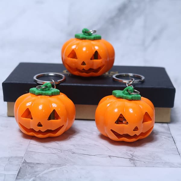 Halloween Græskarlygte Nøglering LED Græskar Lysstreng Lysende Nøglering