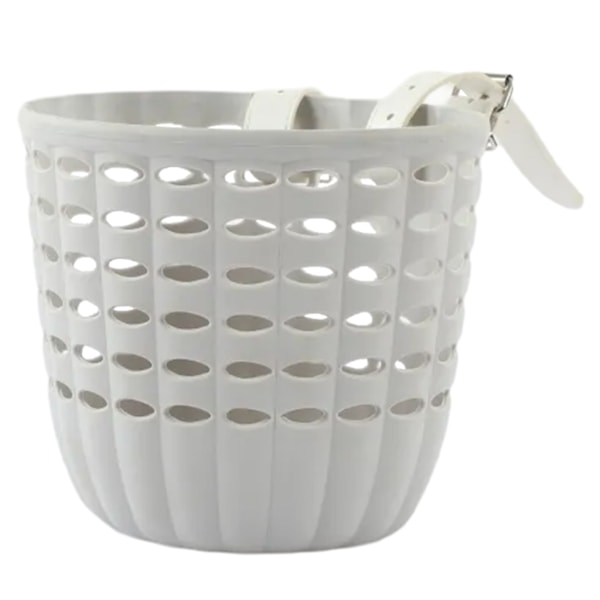 Plast Sykkelkurv for Gutt Jente Sykler Styre Kurv med Festestropper Creamy White