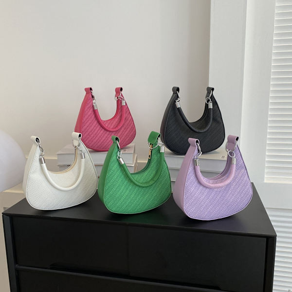 2023 underarmstaske Trendy armhule-tote-tasker Modehåndtaske Halvmånetasker White