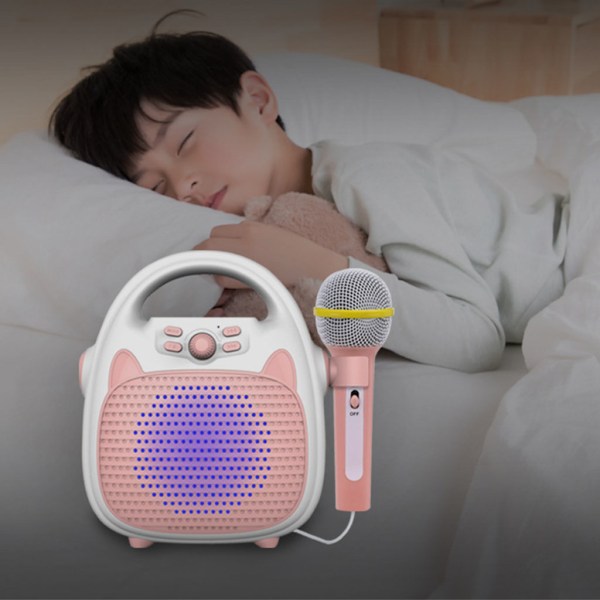 Bärbar handväska högtalare för barn Handhållen Bluetooth-kompatibel mikrofon för barn med 360 graders stereosurround Blue