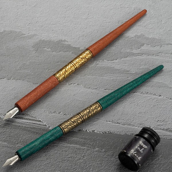 Retro reservoarpenna set med 5 pennspetsar bläck kalligrafi dopp penna nybörjare kalligrafi set för konstnär konstteckning null - C
