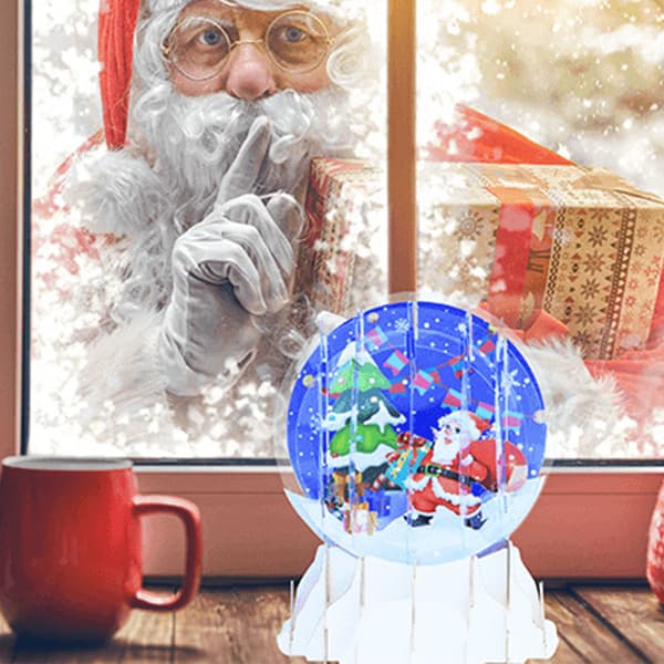 3D Figur Ornamenter Pop-Up Kort Julekugleform