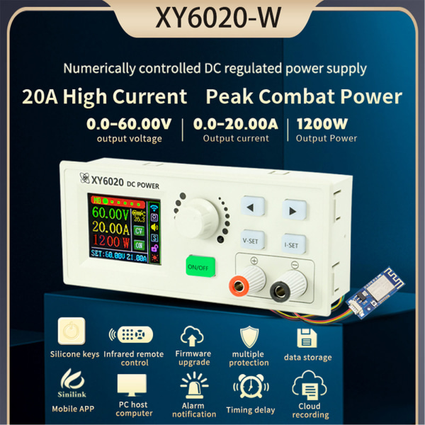 XY6020/XY6020-W Justerbar för DC stabiliserad power konstant spänning konstant ström underhåll 20A/1200W modul null - XY6020W