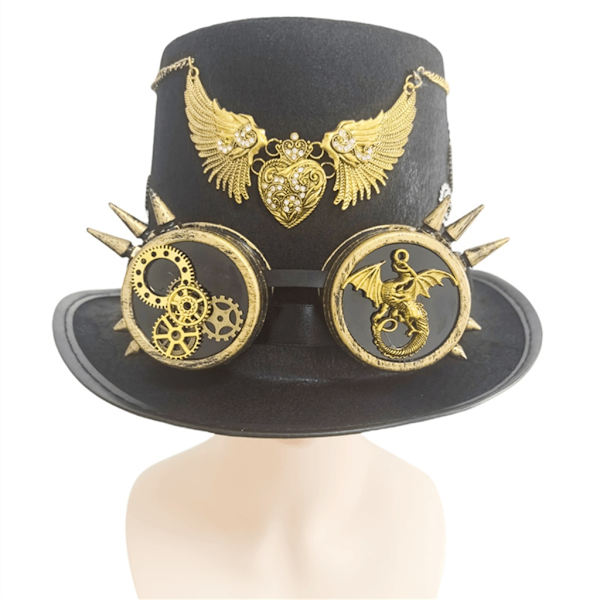 Gothic Flosshatt Hjerte Vinge Design Briller Hatt Hodeplagg Kostyme Tilbehør