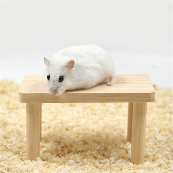 Træstand rektangulær platform med søjler til egern gerbil chinchilla