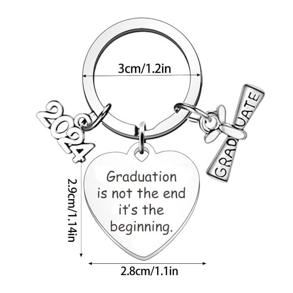 Graverade nyckelringar examen nyckelhållare present till högskoleexamen student B