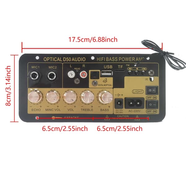 100W 12V-24V Lyd Bluetooth-kompatibel Forstærker Board Subwoofer til Bil