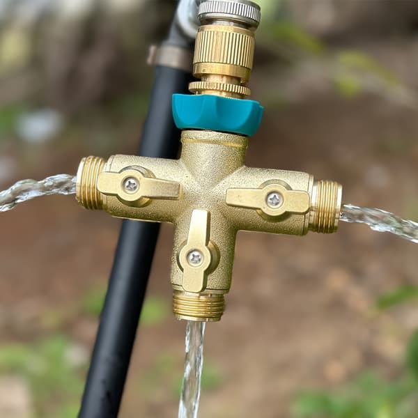 Solid Bronze Mød Fashion Stream Divider til 3/4 Fods Rør og Slanger