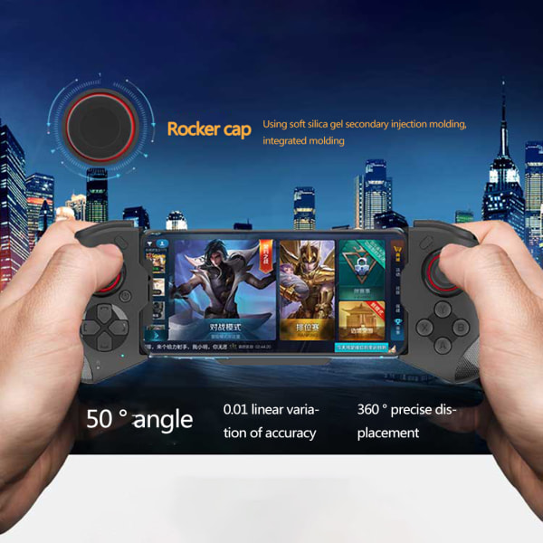Trådlös Gamepad Bluetooth-kompatibel teleskopkontroll för Android-system Sträckbar mobil spelkontroll Aktivera