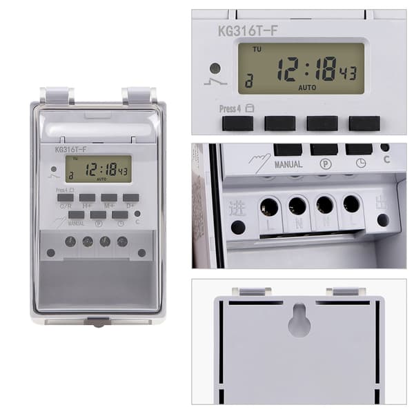 Digital Electrics Programmerbar 220V Vanntett Vegglampe Timer Brytere