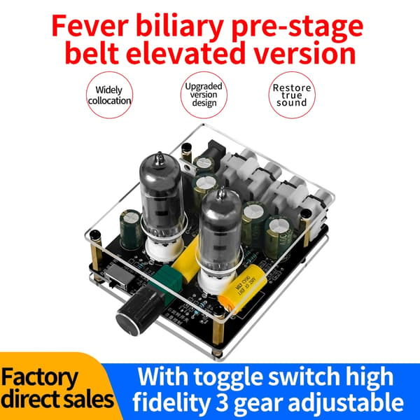 Kompakt HiFi Rør Preamp Buffer Høyttaler 6K4 Rørforforsterker Forsterker