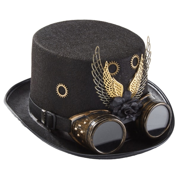 Gothic Top Hat Steampunk Gear Wings Goggles Performance Hat för Carnival  Cosplay fcbb | Fyndiq