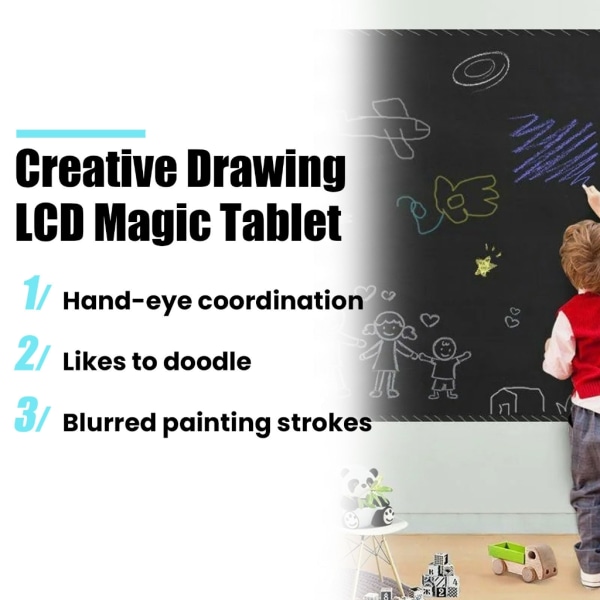 LCD kirjoitustabletti Doodles Board Magic Tablet -piirustuslevylelu lapsille aikuisille