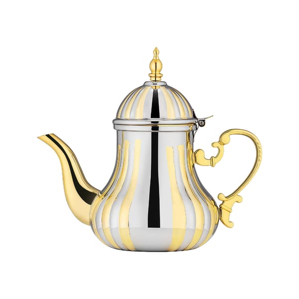 Arabisk kaffekande i rustfrit stål, guld og sølv tyrkisk tekande med lang tud
