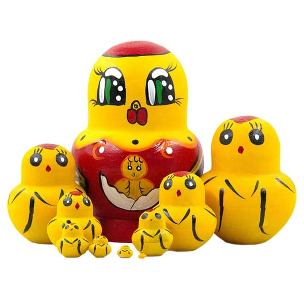 Handgjorda ryska \"Nesting Dolls\" 10-lagers Matryoshka-dockor i trä, samlarobjekt