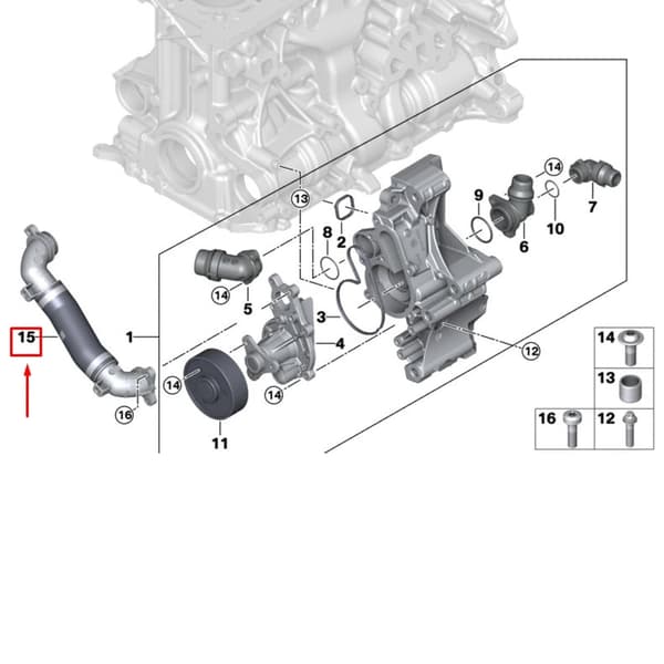 Auto Radiator Kølevandsrør 11538650984 Til G38 G02 G12 G32