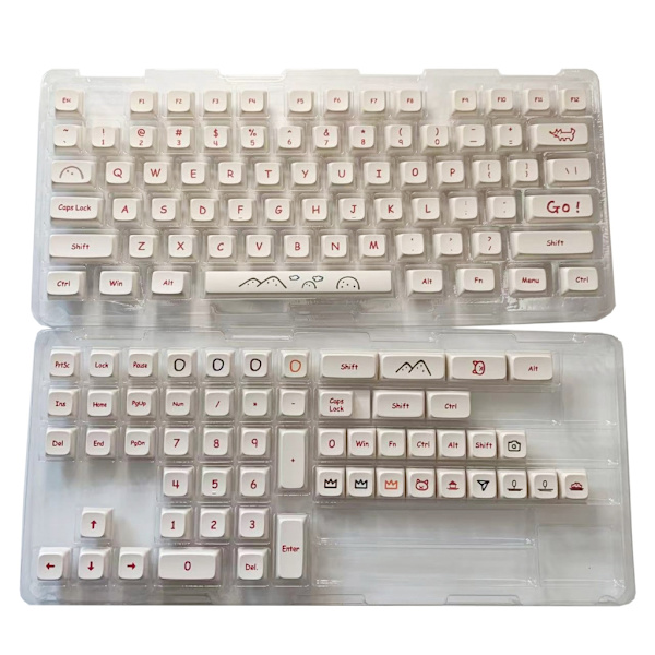 129 nycklar/ set XDA Profile Graffiti Cartoon Keycap för mekaniskt tangentbord PBT Dye Subbed Key Caps för Cherry MX Switches