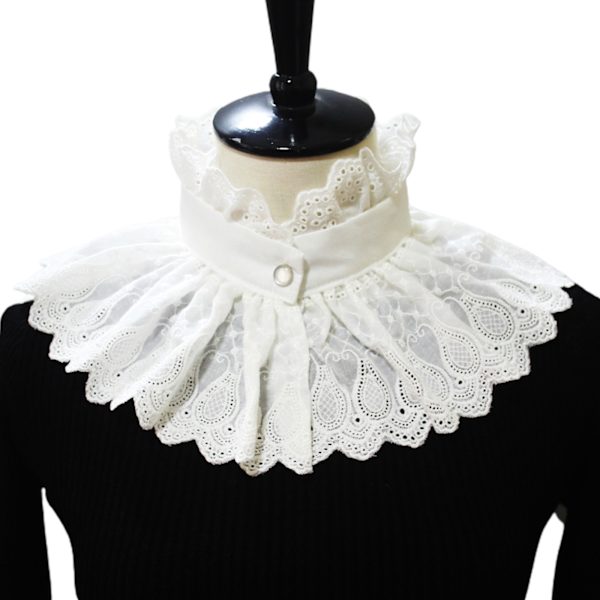Naisten vintage kirjonta Paisley iso huivi röyhelöinen väärennöskaulus Steampunk Capelet
