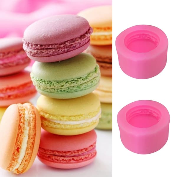 3D Macaron Form Silikonform Mousse Kake Håndlaget Gelé Cupcake Cookie Kake
