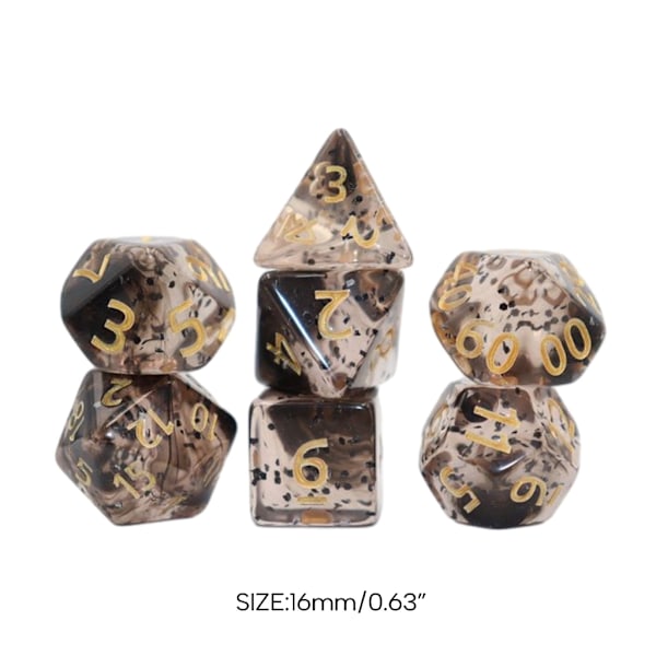 7 stk. Flersidet Akryl Terninger Polyhedral Terninger Dobbelt Farve Spil Terninger Flash yellow
