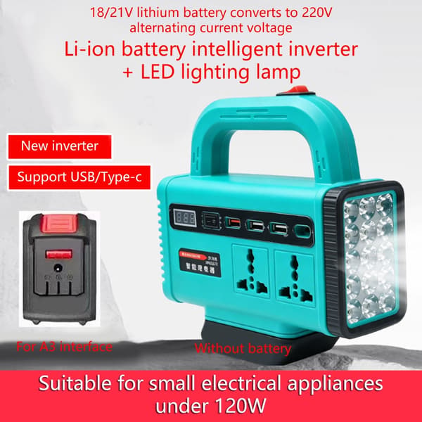 DC18V-21V til AC180V-220V Strømomformere til Udendørs Camping Mobil Strøm