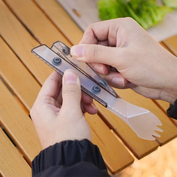 Bærbar sammenleggbar spork bestikk piknik flatware campingtilbehør