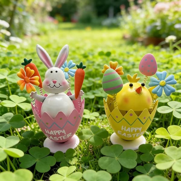 2 gjenstander \"Happy Spring Celebration\" jernkunst perfekt for innendørs plassering