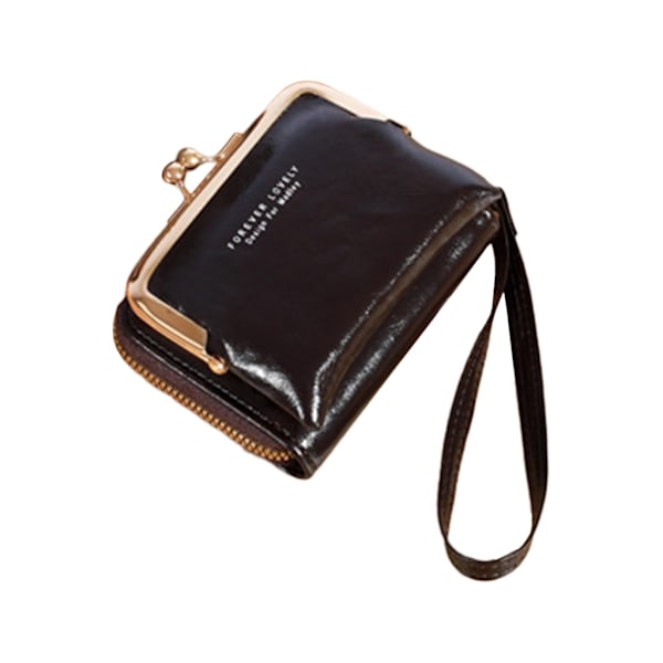 2023 Wristlet Wallet Monipaikkainen PU-luottokortti Pankkikortin haltija Nainen Tyttö Dark brown