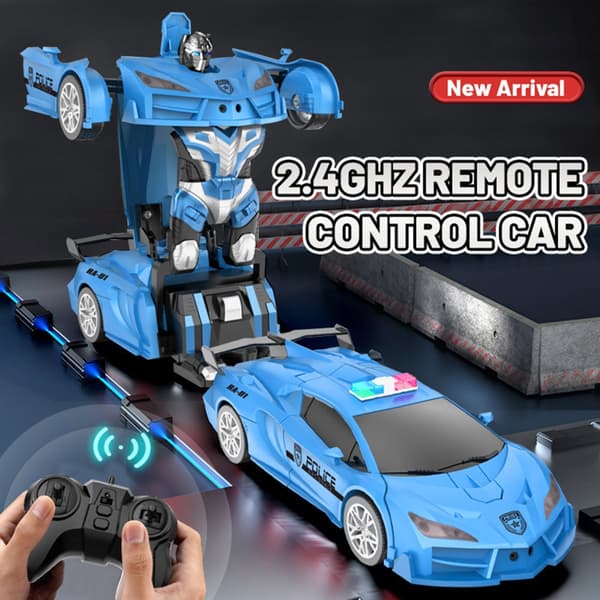Omkonfigurerbar elbil-leksak med driftfunktion och robotspelläge